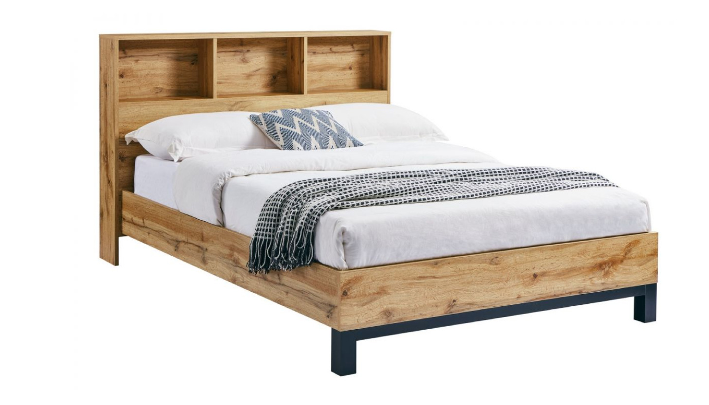 Double Bed with Bookcase Headboard