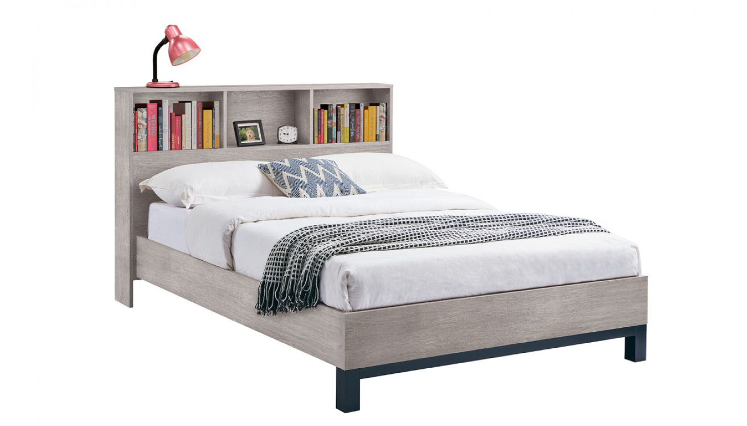 Double Bed with Bookcase Headboard