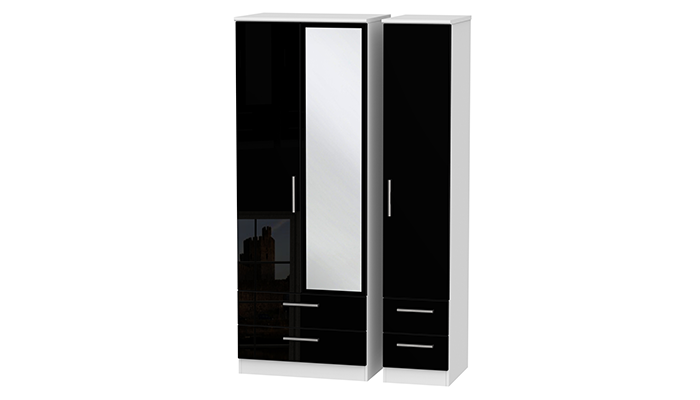 TALL TRIPLE 2 DRAWER MIRROR & DRAWER ROBE 