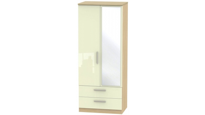 2ft6in 2 DRAWER MIRROR ROBE