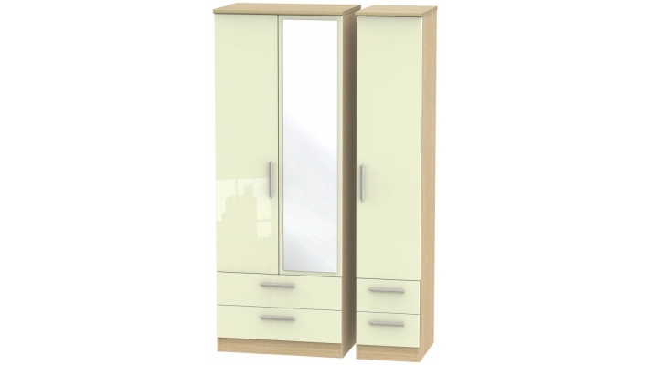 TALL TRIPLE 2 DRAWER MIRROR & DRAWER ROBE 