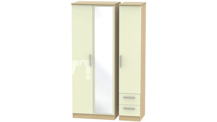 TALL TRIPLE MIRROR & DRAWER ROBE 